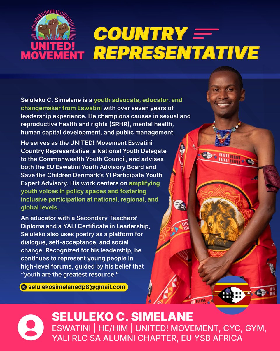 UNITEDMoveESA's tweet image. Yayyy💃🏻 

📌Know Your Country Rep!

Introducing our first batch of UNITED! Movement Country Representatives. They are the connectors of country-level engagement and our Regional Movement. 

Spotted your Country Rep? Let us know what excites you most about their nomination what…