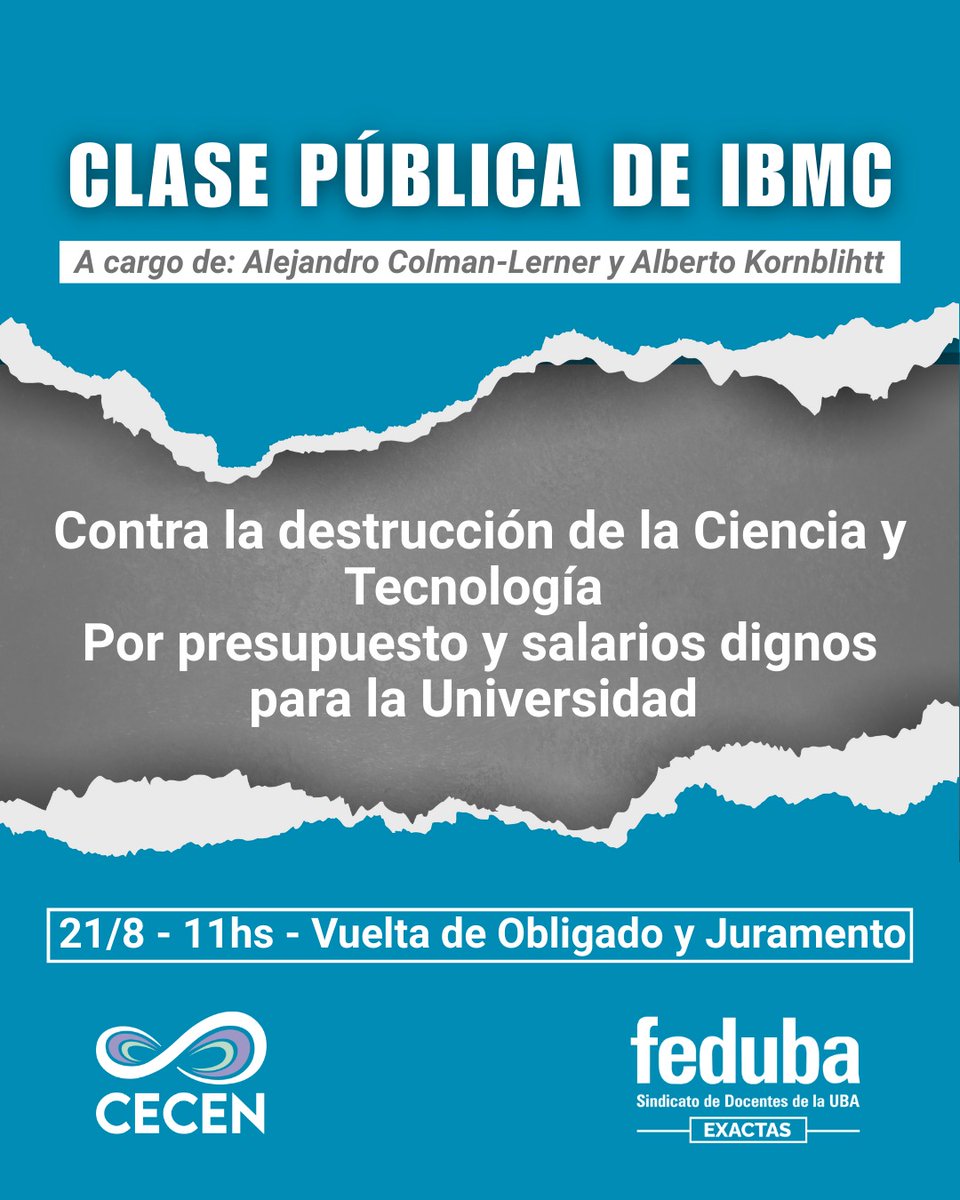 La comunidad entera está movilizada contra el ajuste en las universidades nacionales. 
Clase publica de nuestra facultad este jueves 21. Vení a defenderla!
#UniversidadPublica
#SalariosDignosYa