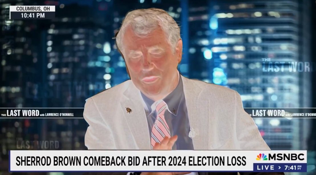 Imagine spending 32 years in Washington breaking the system… then going on MSNBC to complain it’s broken. 

That’s Sherrod Brown in a nutshell.

Here’s the truth ⬇️

Sherrod Brown complains the system is broken, but he’s been in Washington for 32 years. If it’s broken, it’s