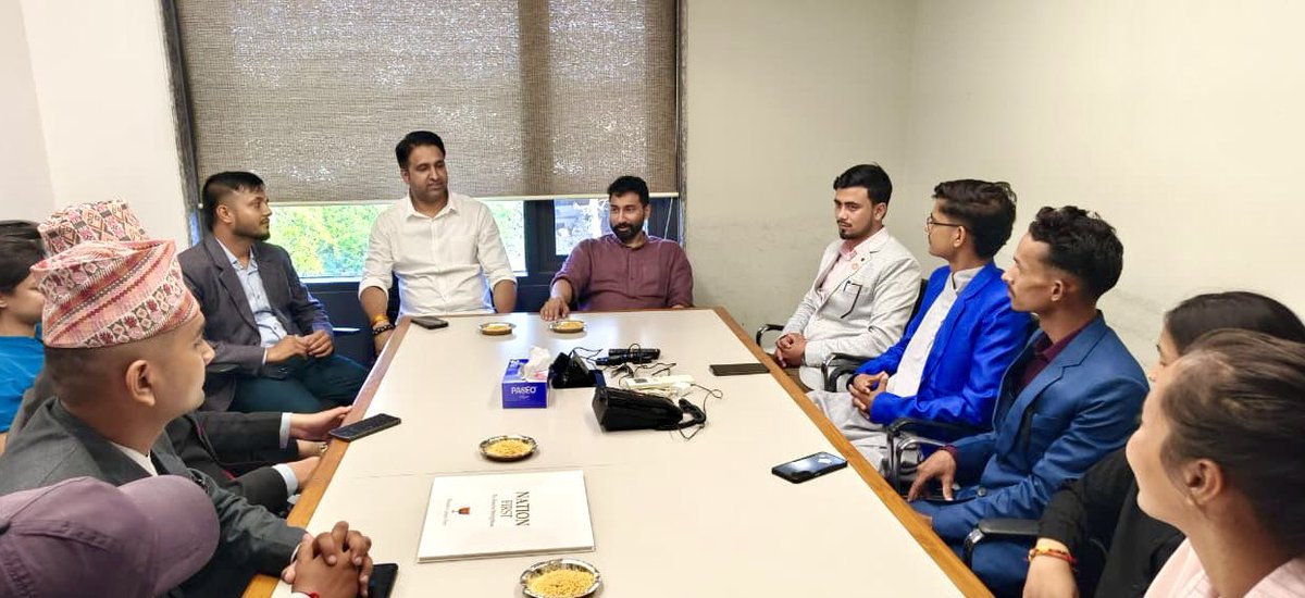 anilkantony's tweet photo. Interacted with a visiting delegation of student leaders from Nepal at @BJP4India National Headquarters today. @Rohit_Chahal 🇮🇳 🇳🇵 https://t.co/plsWfCEg5J