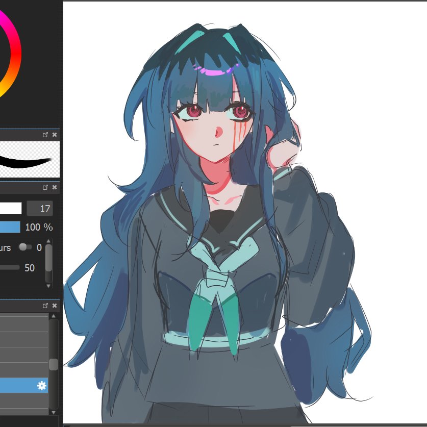 i was wondering how darumi would look with her hair down...i think i definitely prefer the pigtails