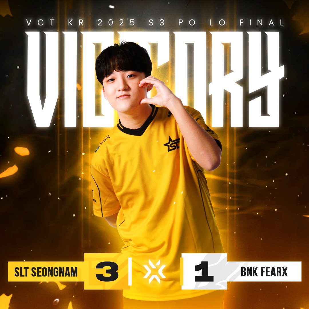 [2025 #VCT_CK S3 PO R4 Result vs BNK FEARX]

우리 모두 8월 22일 오후 5시! 홍대에서 만나요~

Let's all meet in Hongdae at 5 PM on August 22nd!

#SLT #VLRT #ShineLikeSLT #Victory