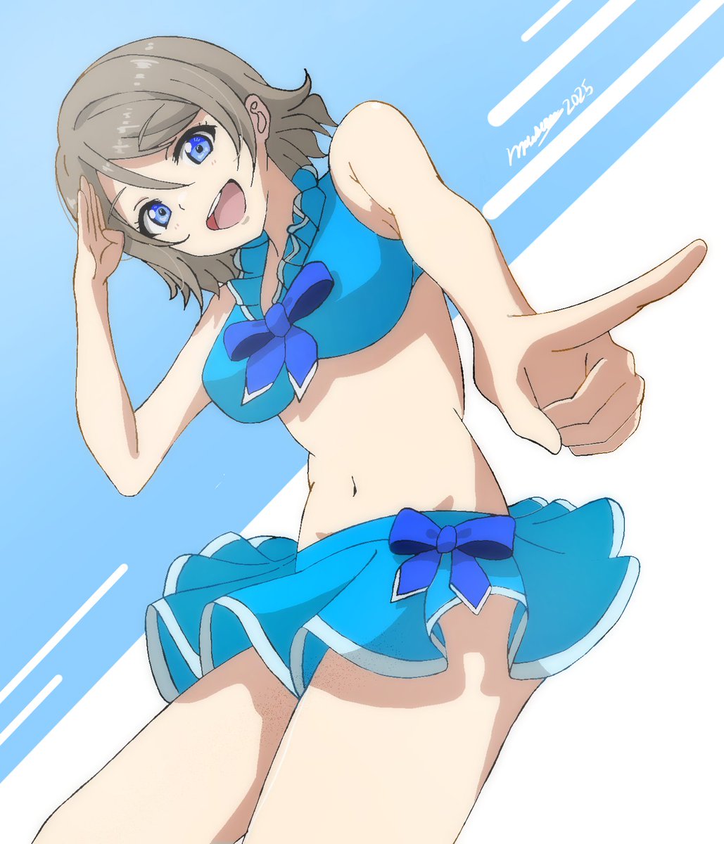 SiMin24899's tweet photo. 夏なので水着曜ちゃん描きました
#lovelive 
#渡辺曜 https://t.co/RlVSkb2fYu