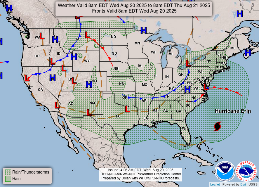 National Forecast Chart for 8/20/25.