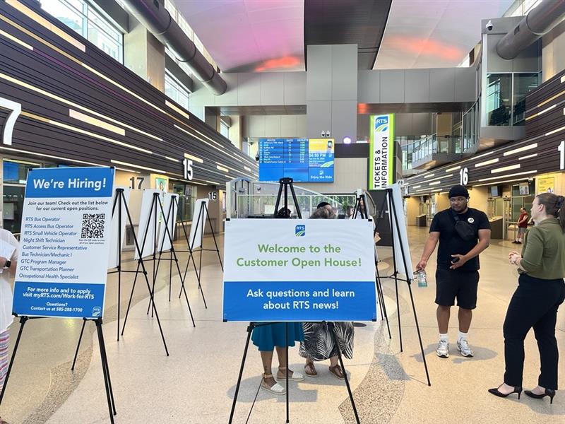 TODAY! Enjoy the Ride Customer Open House at the RTS Transit Center. Drop in at your convivence: 12:00pm - 1:00pm and 5:00pm - 6:00pm. Questions? Visit myRTS.com.