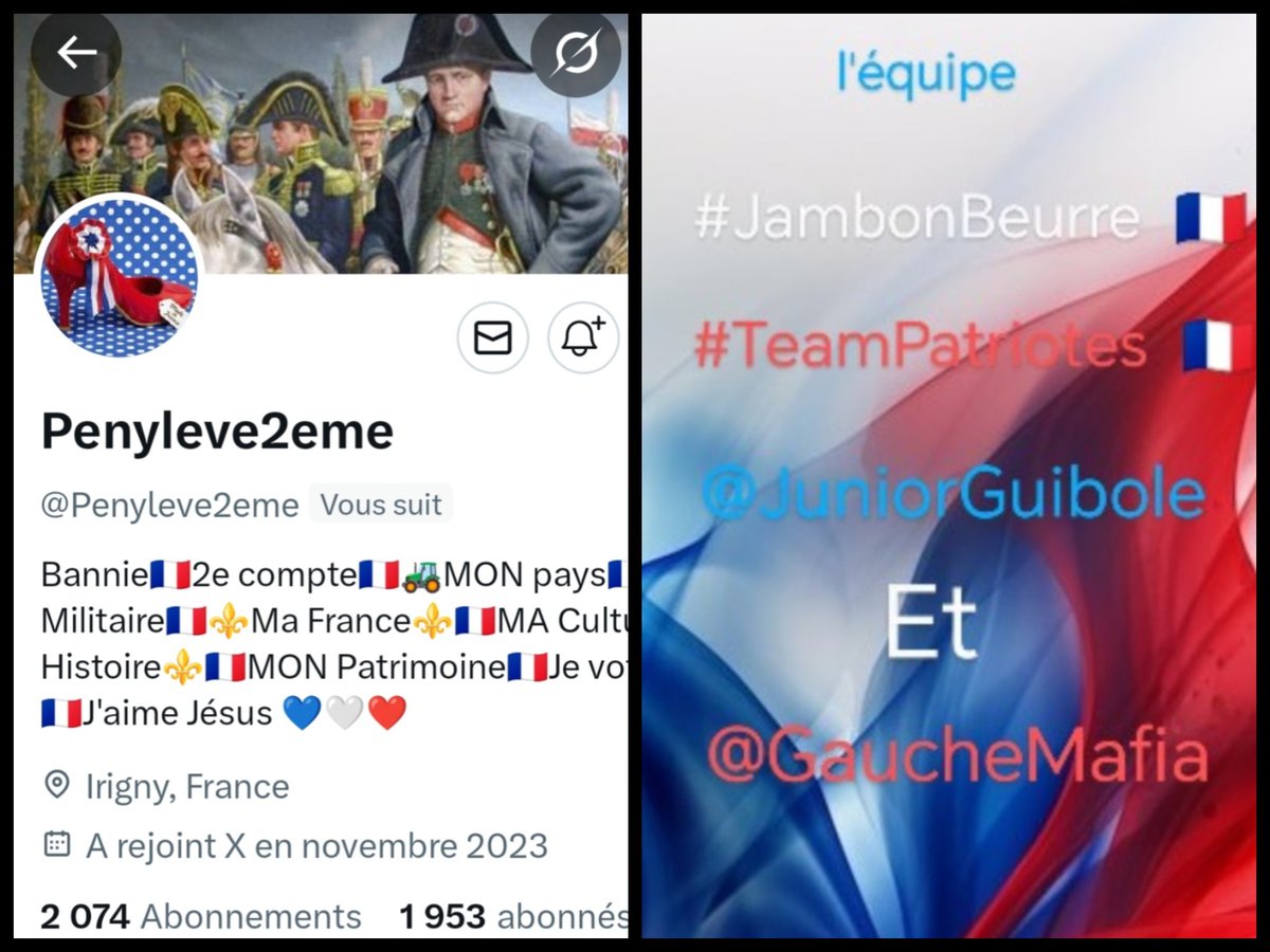 🇨🇵 Dédé 🇫🇷♿ (@juniorguibole) on Twitter photo INFO🚨Merci de partager !🚨
Mes amis abonnés😉
Ainsi que l'équipe #JambonBeurre #TeamPatriotes 🇨🇵
Notre amie <a href="/Penyleve2eme/">Penyleve2eme</a> 👍
Aurait besoin d'un petit coup de pouce pour grossir sa TL!🥳
Et ainsi lui donner plus de visibilité!
Merci de vous abonner à elle !🙏
Et n'oubliez INFO🚨Merci de partager !🚨
Mes amis abonnés😉
Ainsi que l'équipe #JambonBeurre #TeamPatriotes 🇨🇵
Notre amie <a href="/Penyleve2eme/">Penyleve2eme</a> 👍
Aurait besoin d'un petit coup de pouce pour grossir sa TL!🥳
Et ainsi lui donner plus de visibilité!
Merci de vous abonner à elle !🙏
Et n'oubliez