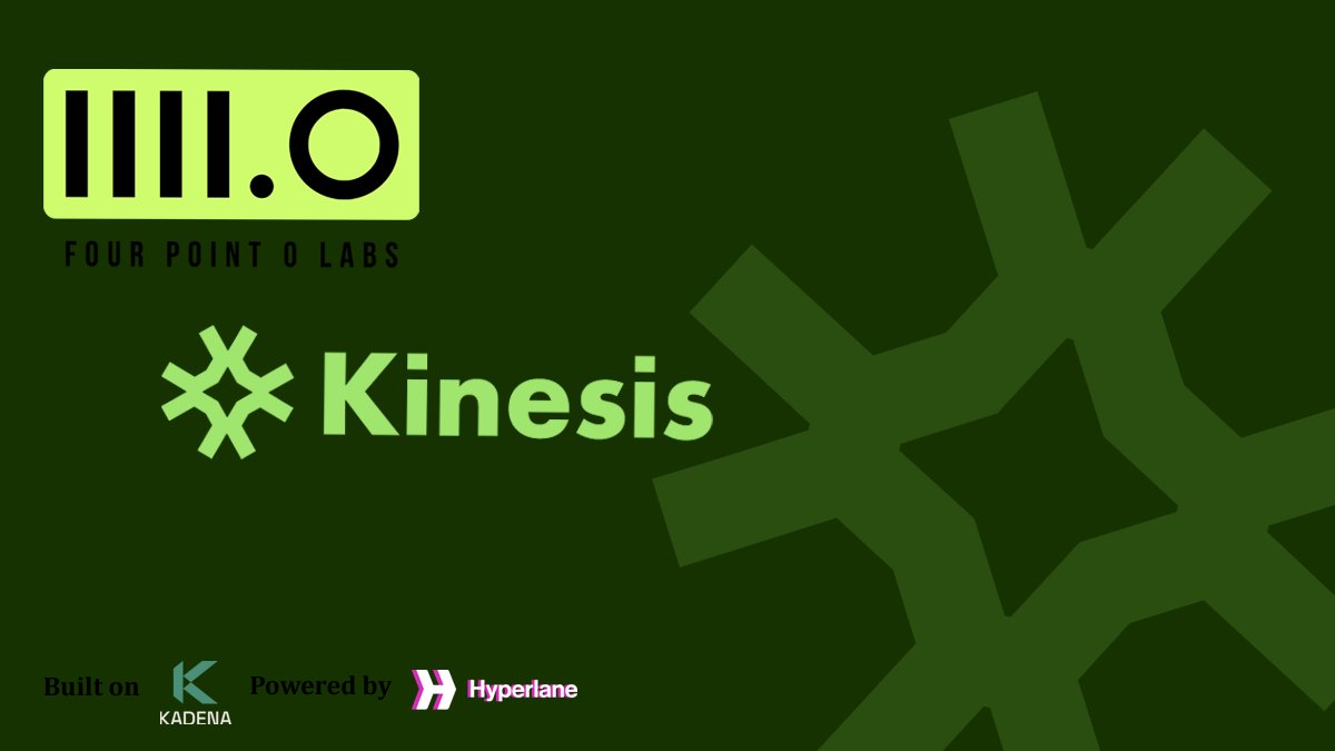 4ptO Venture Labs (@4ptolabs) on Twitter photo We're live folks! <a href="/kinesisxyz/">Kinesis Bridge</a> v1 is on mainnet!
Kinesis Bridge connects <a href="/kadena_io/">Kadena</a> 🔁 <a href="/ethereum/">Ethereum</a> with speed and security, powered by @Hyperlane.
More networks, bounties & features are on the way, so stay tuned and make sure u follow <a href="/kinesisxyz/">Kinesis Bridge</a> and join the discord. #kadena We're live folks! <a href="/kinesisxyz/">Kinesis Bridge</a> v1 is on mainnet!
Kinesis Bridge connects <a href="/kadena_io/">Kadena</a> 🔁 <a href="/ethereum/">Ethereum</a> with speed and security, powered by @Hyperlane.
More networks, bounties & features are on the way, so stay tuned and make sure u follow <a href="/kinesisxyz/">Kinesis Bridge</a> and join the discord. #kadena