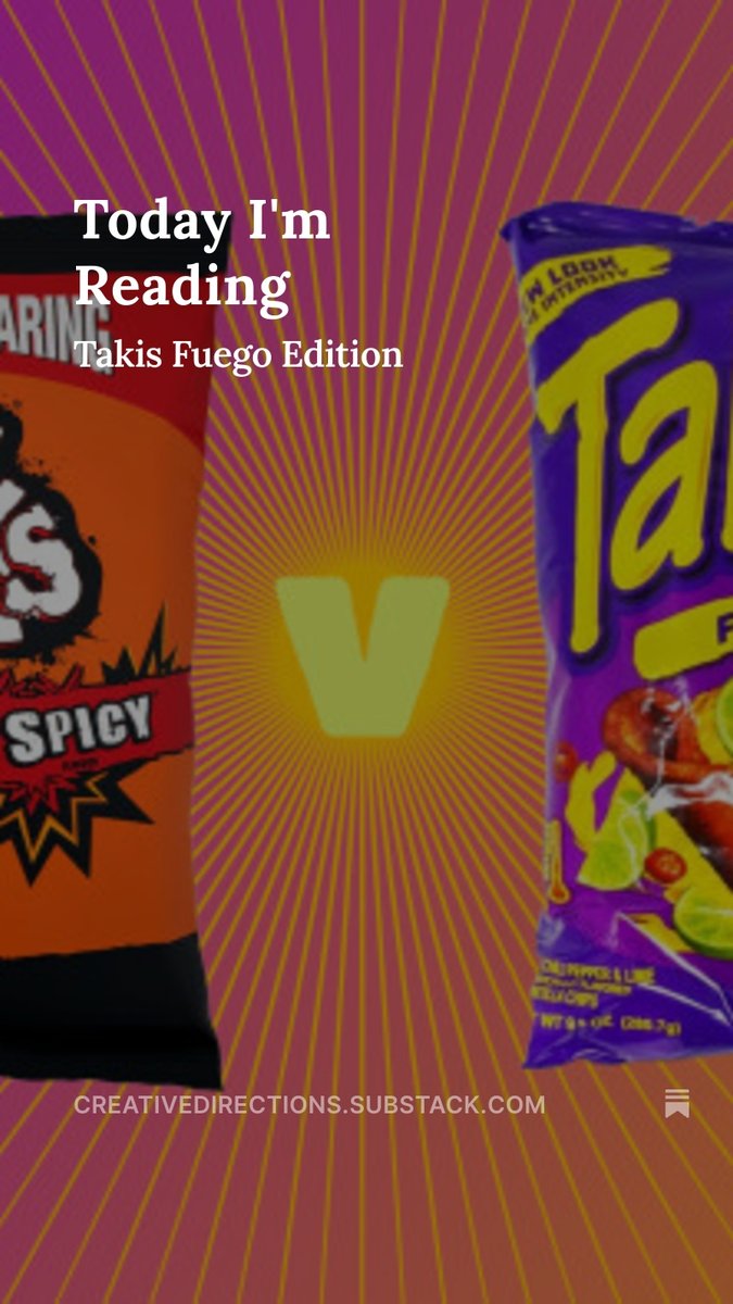 Did you know that Nik Naks and Takis Fuego are taxed differently?  It's Jaffa Cakes all over again.  creativedirections.substack.com/p/today-im-rea…