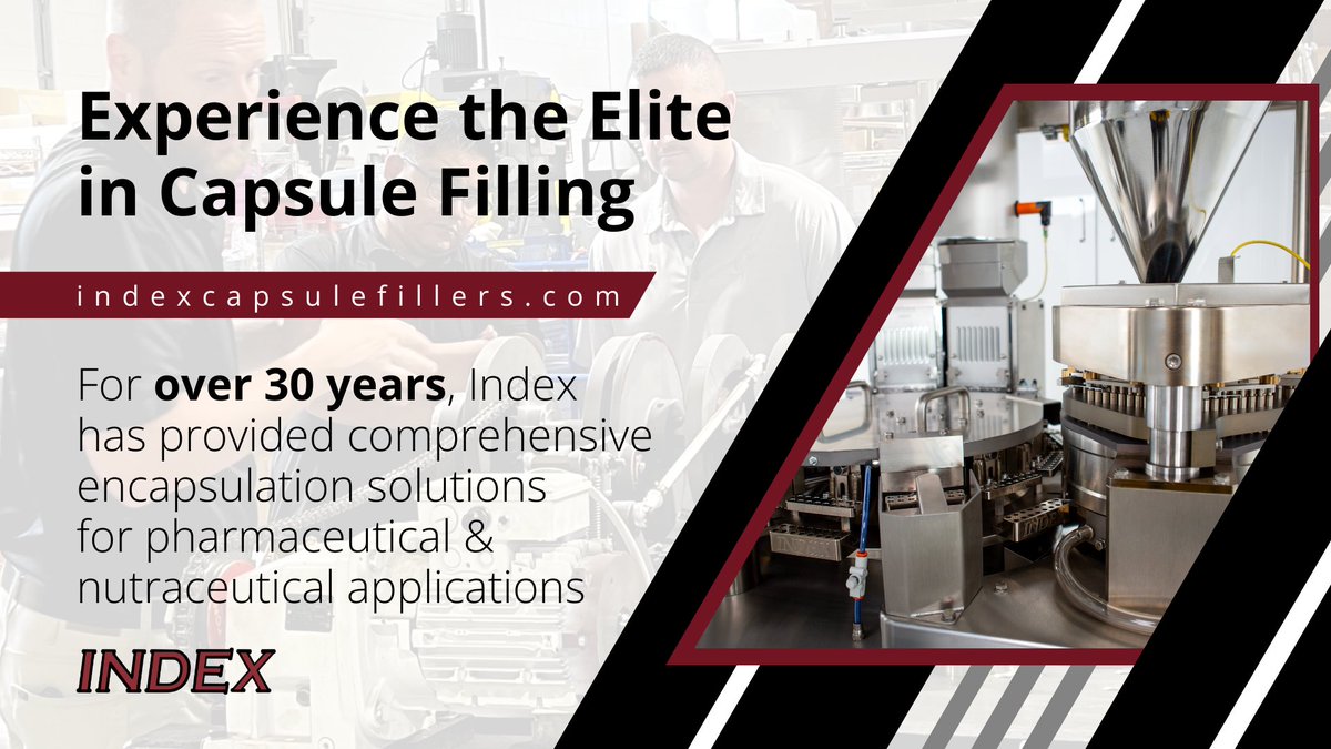 Index offers USA-Made capsule filling equipment and stateside customer service, installation, training, maintenance, and parts to keep you running smoothly 24/7. Talk to an expert now: hubs.la/Q03D71DR0