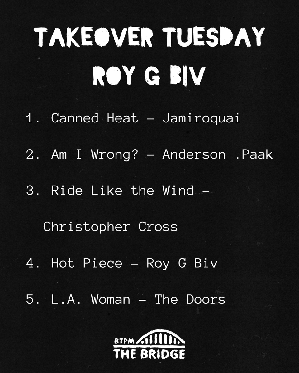 👀 ICYMI: Roy G Biv took over The Bridge on Tuesday with an iconic playlist.
