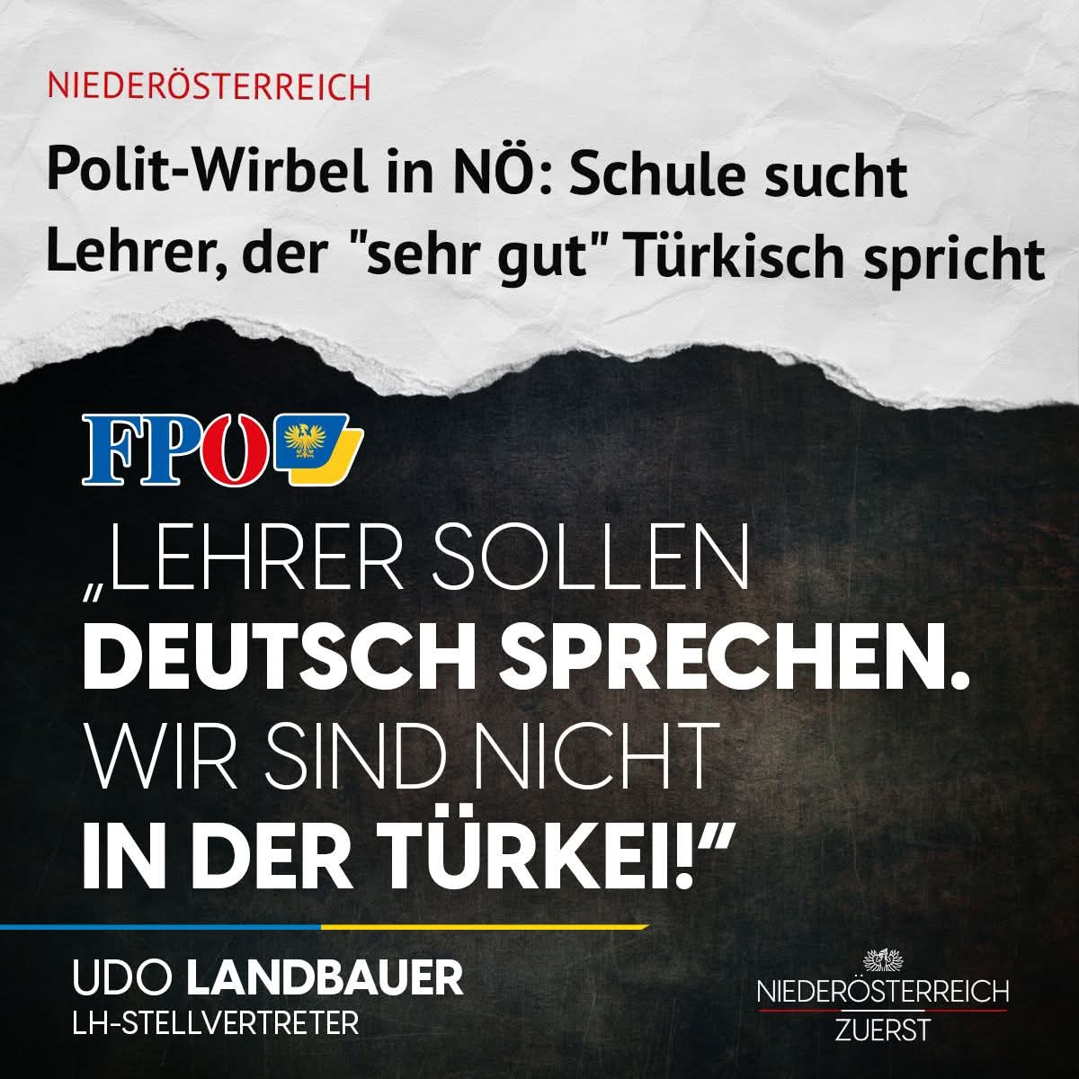 So ist es. Bravo Udo Landbauer! #nurdiefpoe