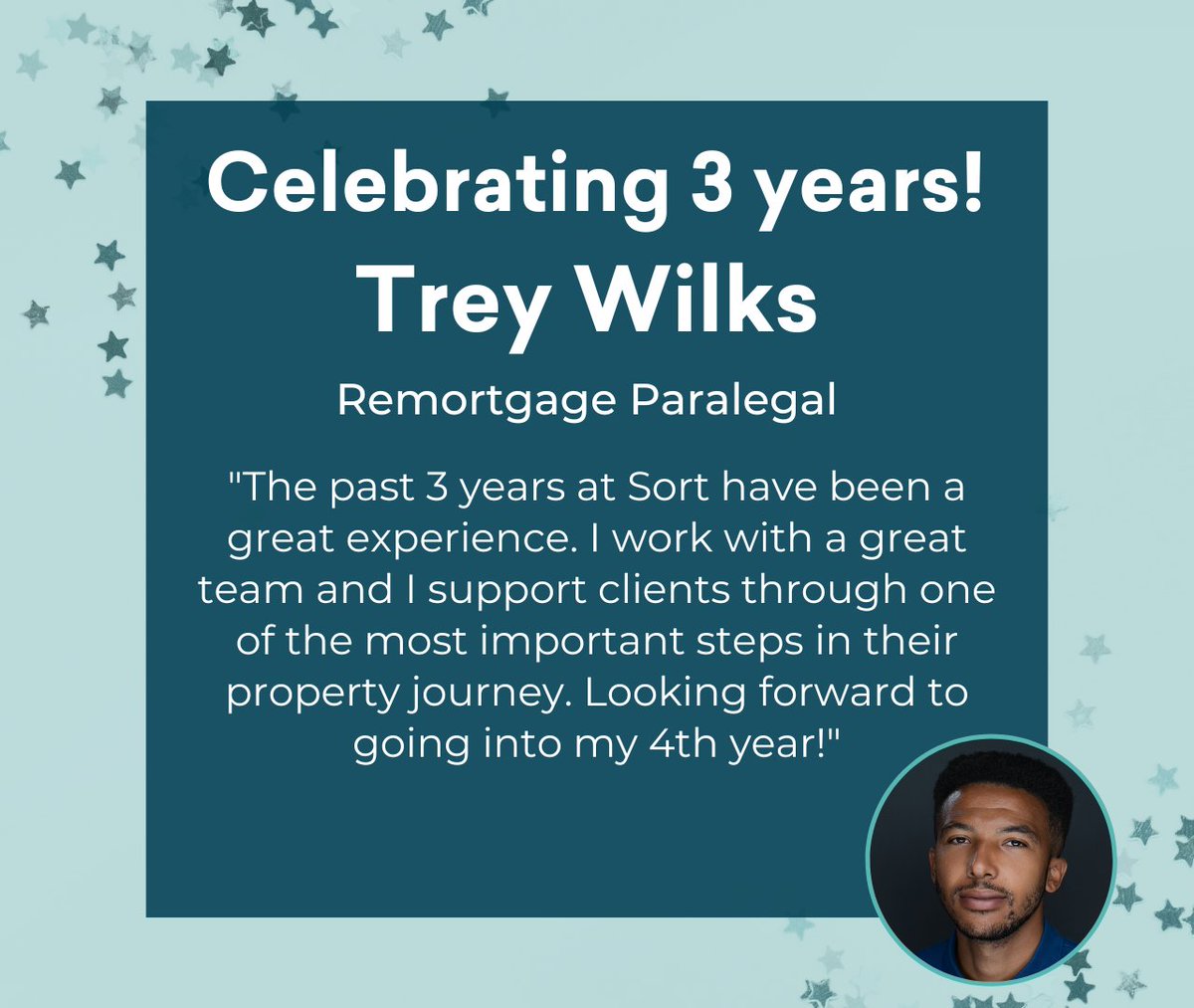 Celebrating 3 years with Sort Legal 🎉 
A big congratulations to Trey Wilks on reaching this amazing milestone!

Thank you for your hard work &amp; dedication, we're lucky to have you on the team!
From everyone at Sort 💚💜  

#WorkAnniversary #TeamAppreciation #CareerMilestone