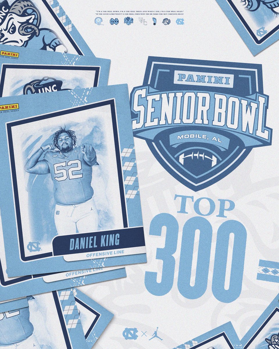 Carolina Football (@uncfootball) on Twitter photo Congratulations to <a href="/thed0cta44/">Thaddeus Dixon🦍</a>, <a href="/MarcusXAllen7/">Marcus X Allen</a>, and <a href="/DanielKing_CHS/">Daniel King ✞</a> for being named to the <a href="/seniorbowl/">Panini Senior Bowl</a> Top 300 List!
🔗: goheels.com/news/2025/8/20… Congratulations to <a href="/thed0cta44/">Thaddeus Dixon🦍</a>, <a href="/MarcusXAllen7/">Marcus X Allen</a>, and <a href="/DanielKing_CHS/">Daniel King ✞</a> for being named to the <a href="/seniorbowl/">Panini Senior Bowl</a> Top 300 List!
🔗: goheels.com/news/2025/8/20…