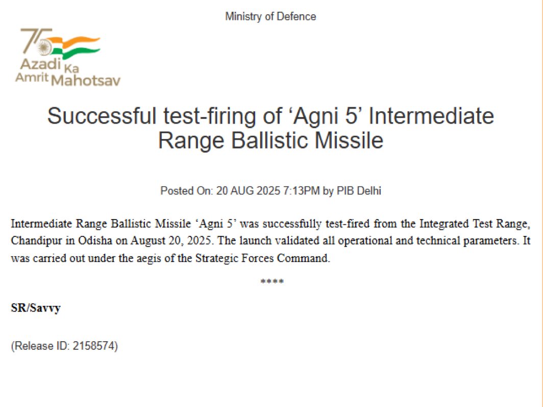 JaipurDialogues's tweet image. Agni 5 Missile with a Range of 5000KM and Nuclear Capable

Haan bhai Pakistan?