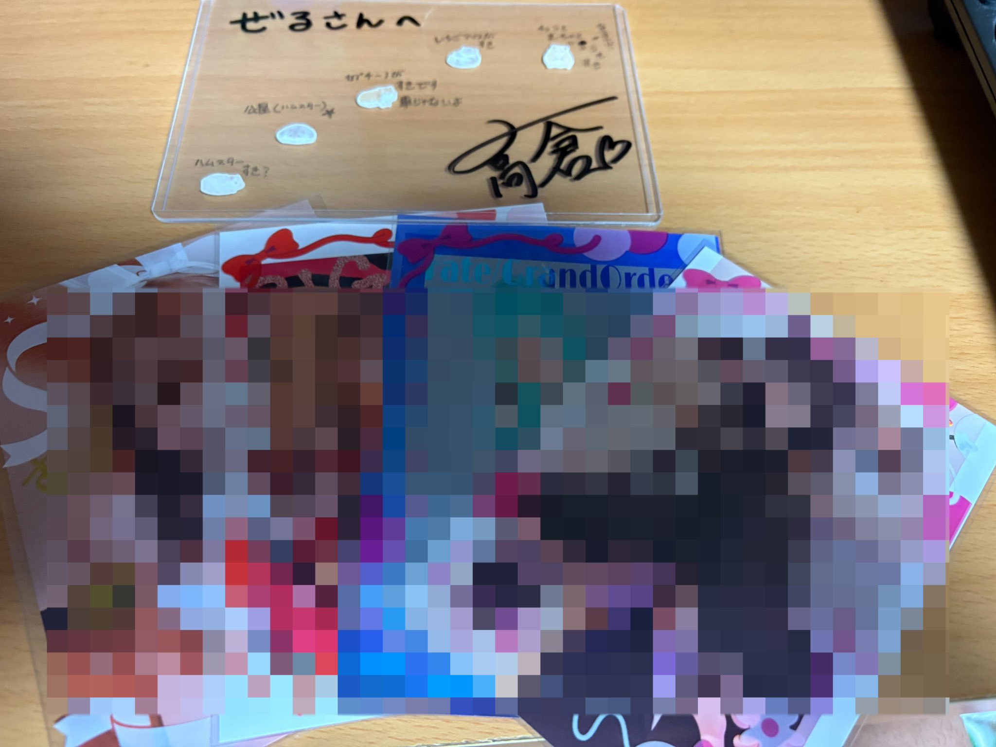 受注商品 直筆サイン入り　手形色紙&限定ブロマイド　小波 中古】【未開封】風真いろは 箔押し複製サイン入り猫屋敷ぷしお