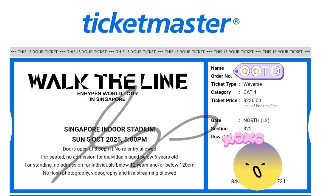 laaboolala's tweet photo. WTS // WANT TO SELL

ENHYPEN WALK THE LINE IN SINGAPORE

💝 DAY 2 : VIP Standing Pen D qn 4**

🌻 DAY 3 : 
CAT 4 - sec 322 weverse
CAT 6 - sec 233 

💵 DM 

tags sg soundcheck lfb wtl sg cat 

#WALKTHELINE_IN_SINGAPORE #ENHYPEN #EN_WALKTHELINE https://t.co/sQGwmbCqox