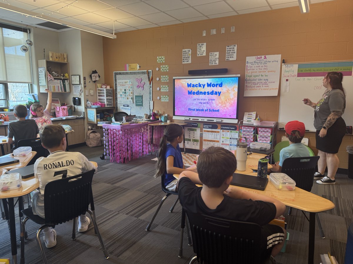 Wacky Word Wednesday in 4th grade! How many words can you come up with using the letters in “first week of school”?