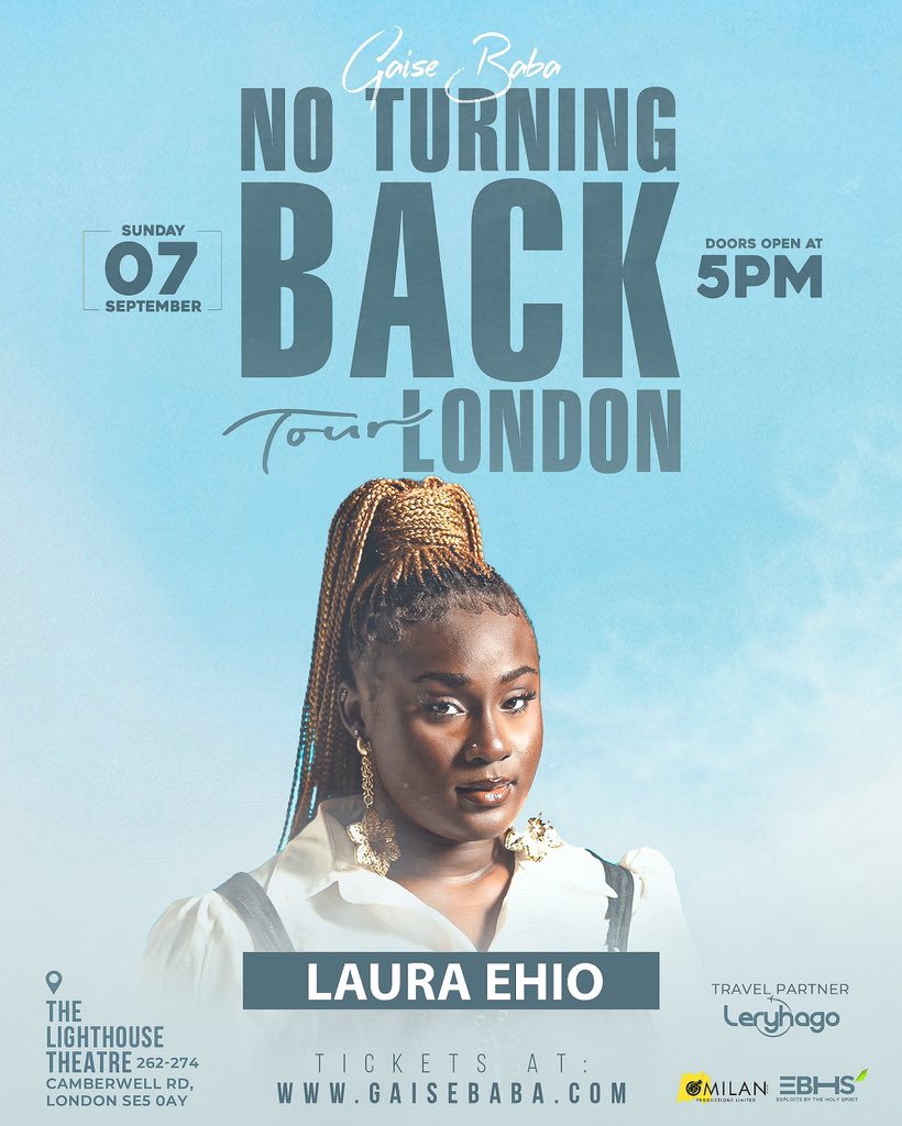 gaisebaba's tweet image. London, we’re coming⚡️

@Lauraehio will be live at the No Turning Back Tour on Sept 7th. 

Grab your tickets at gaisebaba.com

#WeOutside #NoTurningBack