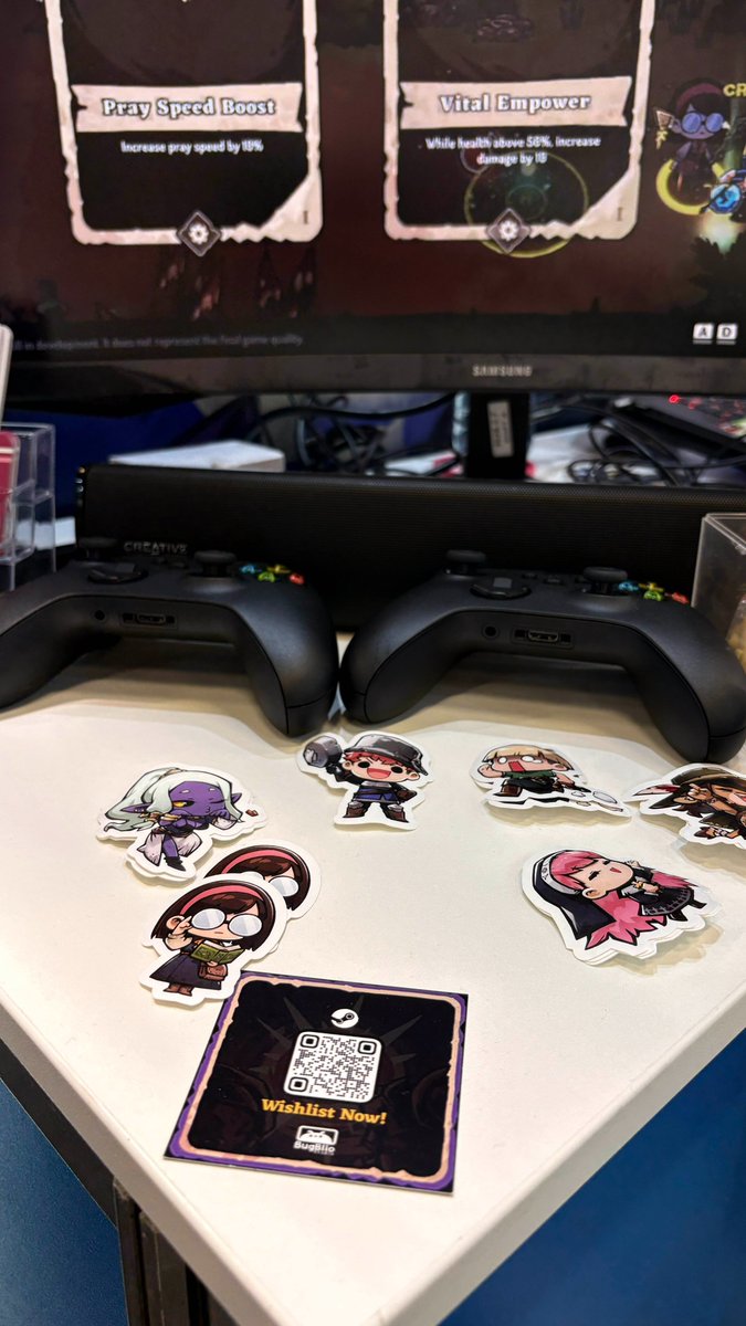 Last week we shared a sneak peek at the stickers you can get while playing the demo at #Gamescom2025. Well, Gamescom is here, &amp; so are we!

Swing by our booth in Hall 3.2 B010G/C011G Thailand Department of International Trade Promotion (DITP) to play, and grab some for yourself!
