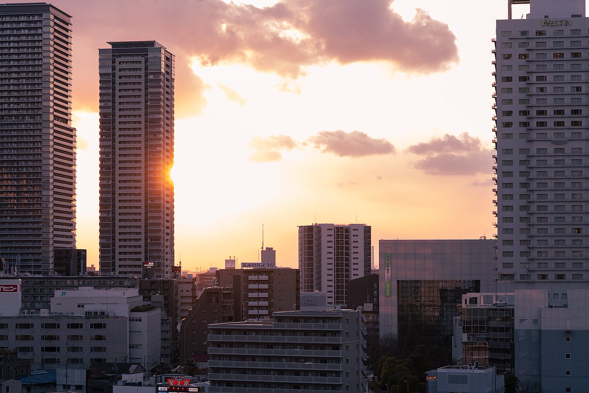 大阪の夕日