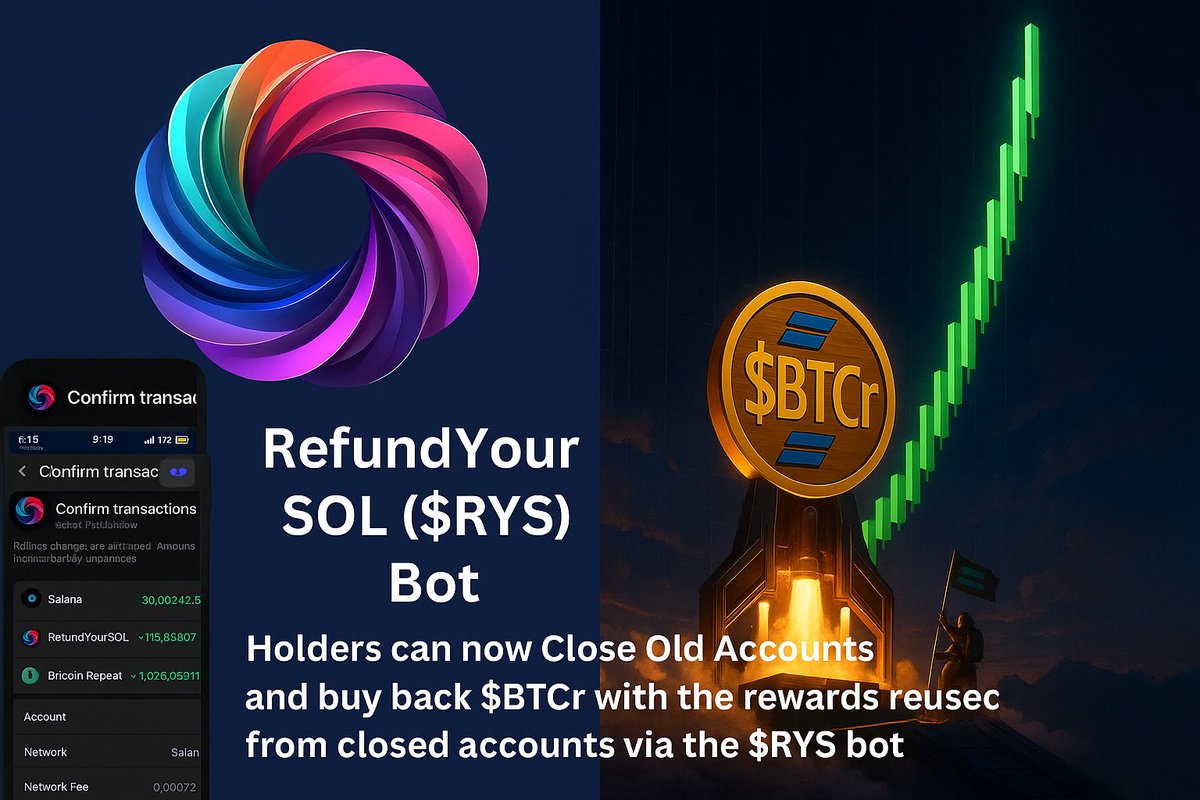 DeviantExchange🌐🐢💵🚀 (@deviantcorp99) on Twitter photo Big news for the $BTCr community!
We’ve officially integrated with <a href="/RefundYourSOL/">RefundYourSOL</a> ($RYS) Bot giving our holders a powerful new way to close old accounts & recycle rewards straight into $BTCr buybacks. 👇 Big news for the $BTCr community!
We’ve officially integrated with <a href="/RefundYourSOL/">RefundYourSOL</a> ($RYS) Bot giving our holders a powerful new way to close old accounts & recycle rewards straight into $BTCr buybacks. 👇
