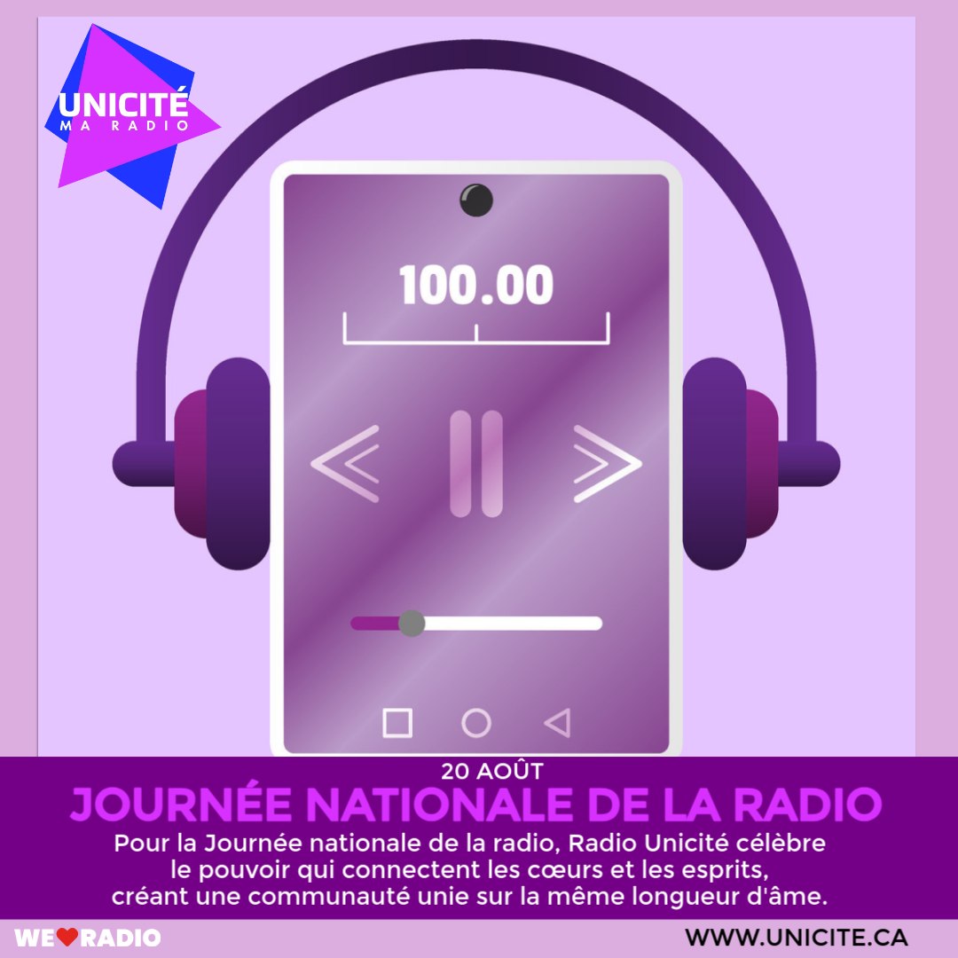 Bonne journée nationale de la radio, avec Radio Unicité! 
Tous unis sur la même longueur d'âme! 
Écoutez ici : unicite.ca ou via l'appli We ❤️ Radio