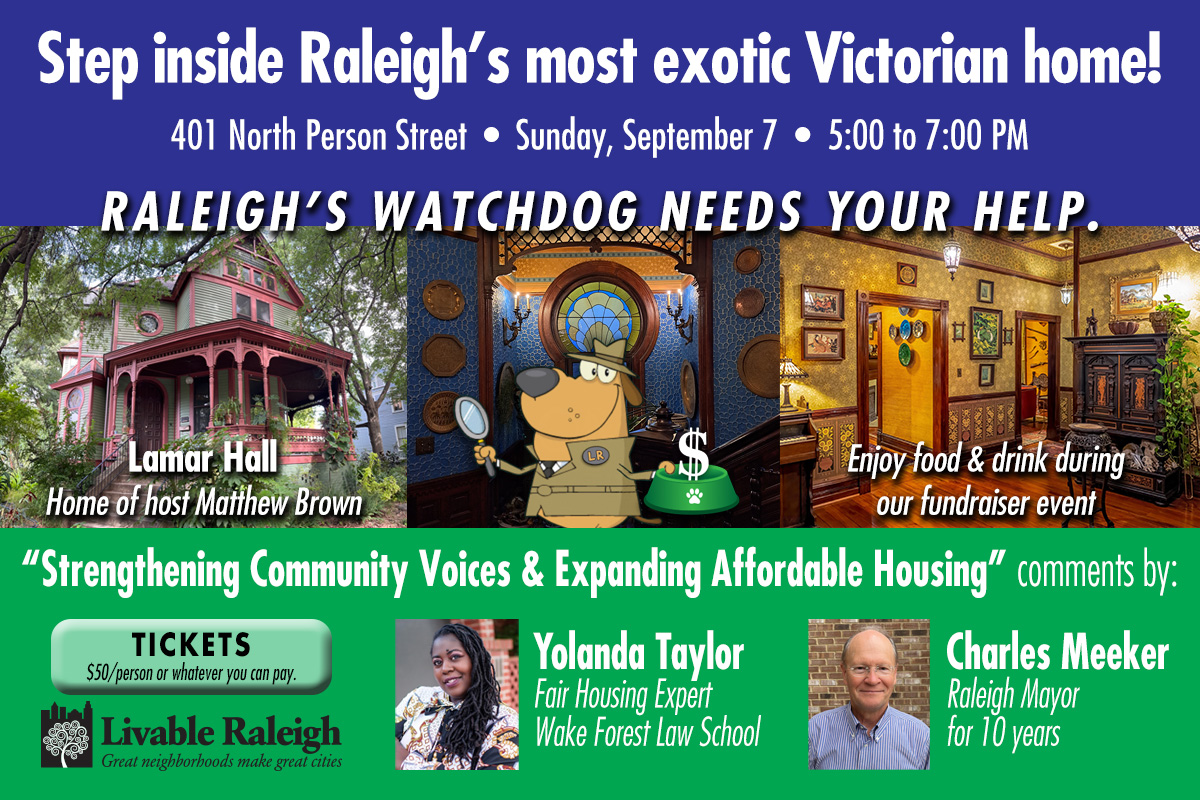 RaleighLivable's tweet image. Livable Raleigh 2025 Fall Fundraiser 
Sun Sept 7th @ 5-7pm - Come see Lamar Hall
Hear from Yolanda Taylor &amp;amp; Charles Meeker
#RalPol @wakedems @WakeDemWomen @Wake_YD @wakegop @WRAL @WNCN @ABC11_WTVD @SpecNews1RDU @law4community 

Details: livableraleigh.com/2025-fall-fund…