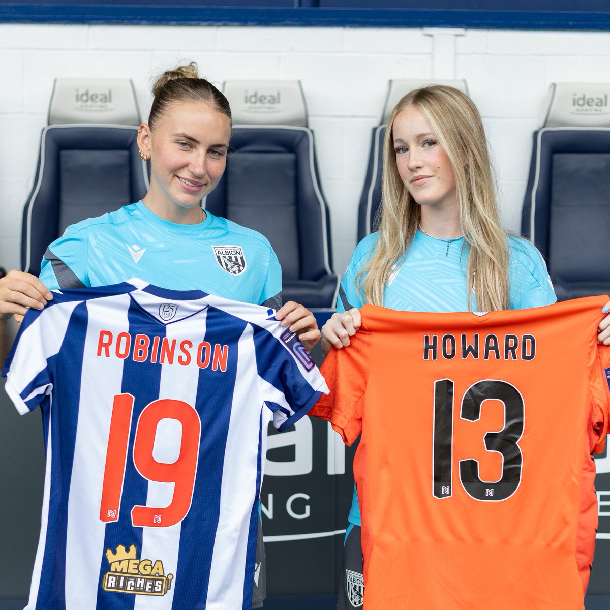 WBAWomen's tweet photo. We're delighted to announce the signings of Monique Robinson and Orla Howard! 🤝

Welcome to the Albion, girls! 💪