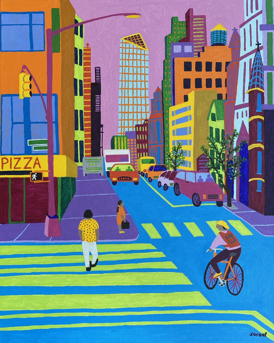 GraefArt's tweet photo. "In the City". Inspired by my many long walks in Manhattan.
#NYC #urbanlandscapes #contemporaryart #contemporaryartist #contemporarypainting #urbanart #colorfulpaintings #cityscapes #architecture #interiordesign #artworkforsale #artistsoninstagram #artoftheday https://t.co/w03teizWeN