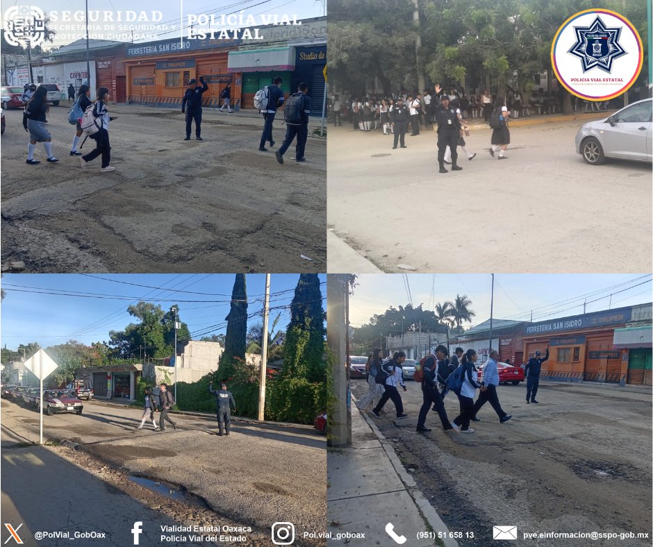 PolVial_GobOax's tweet photo. Comprometidos con la #SeguridadVial de la comunidad estudiantil, realizamos dispositivos de vialidad al exterior de escuelas en el estado. #8Regiones #Oaxaca
👉En zonas escolares reduzca su velocidad.
@GobOax @salomonj @IvanGarcia_A @ToryLopezS https://t.co/89ZX22uK52