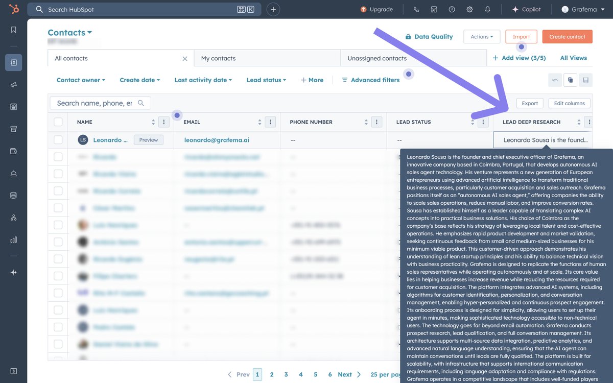 Get a lead -&gt; Deep Research on it -&gt; add it with extra context to your CRM

This is how you should be adding leads to your CRM