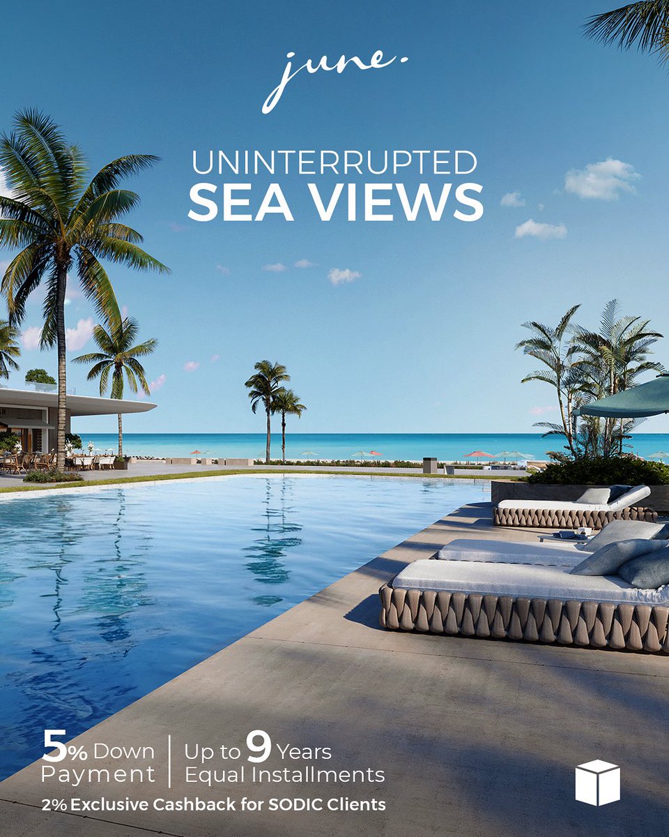 SODICRealEstate's tweet photo. Uninterrupted sea views. Thoughtfully designed spaces.
And a flexible payment plan of up to 9 years that makes it all feel effortless.
Own your beach home at June.
#SODIC
#June
Tax Reg: 212-168-002 https://t.co/ptI4IyJDpk