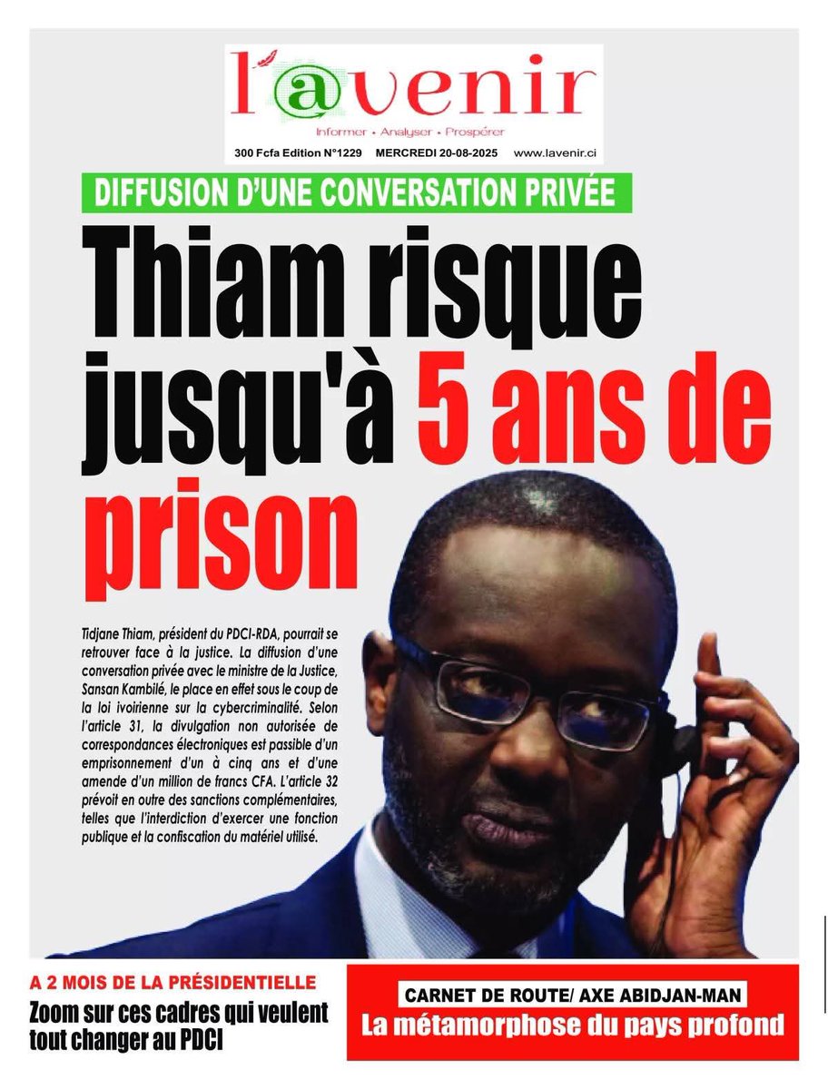 Nathalie Dasilva (@nathdasilva2) on Twitter photo Pour rappel, ce journal appartient à La Fiole <a href="/TBirahimaO/">Téné Birahima Ouattara</a>. Je dis ça, je ne dis rien. Pour rappel, ce journal appartient à La Fiole <a href="/TBirahimaO/">Téné Birahima Ouattara</a>. Je dis ça, je ne dis rien.
