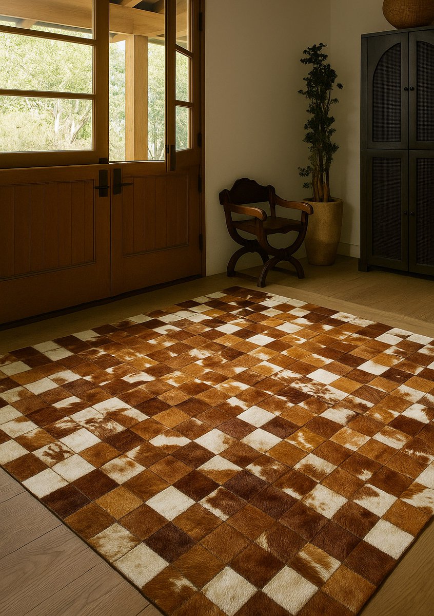 Shine_Rugs's tweet image. 🌞 Summer entryways made warmer with our checkerboard classic in rich caramel &amp;amp; ivory tones. A timeless look, handcrafted to last.

#CowhideRug #CheckerboardStyle #ModernRustic #NaturalHomeVibes #WarmTonesOnly #EntrywayInspo #SummerVibesDecor #ShineRugs