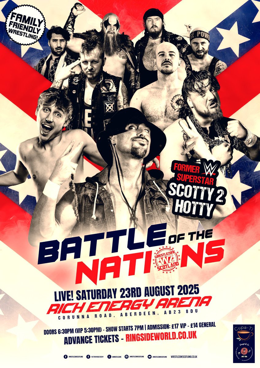 Scotty 2 Hotty returns to WrestleZone on August 23rd, and he isn't coming alone as his son Keagan Garland also makes his WrestleZone debut!

VIP ticket - £17, 5:30pm entry  

GA ticket - £14, 6:30pm entry

Tickets- ringsideworld.co.uk/events.php?id=…