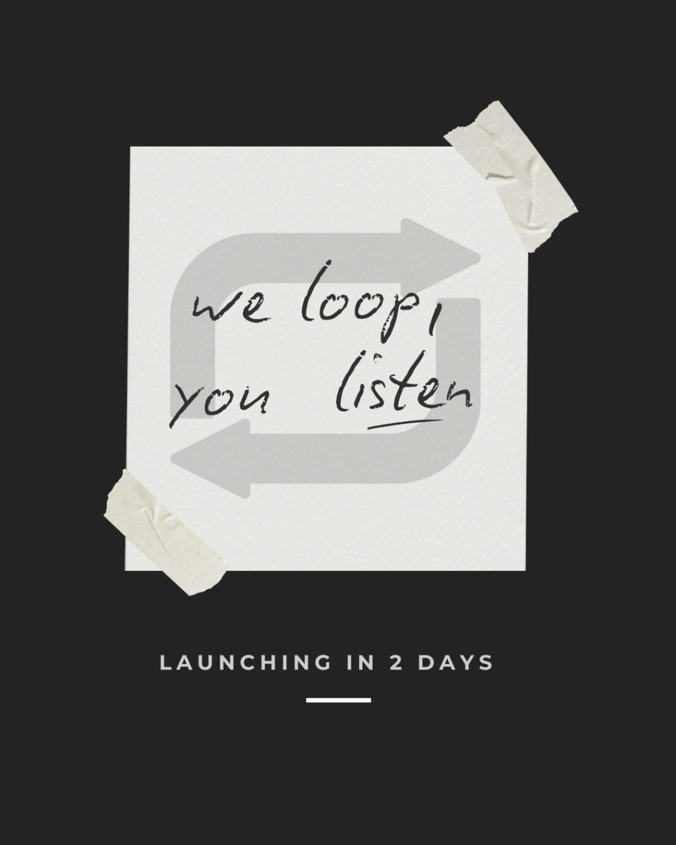 Something’s about to play on loop.
2 days to go. ⏳
Are you ready to listen?

#ComingSoon #Countdown #StayTuned #LoopedIn #OnRepeat #SomethingNew #2DaysToGo #MysteryDrop #NextChapter #NewVibes
