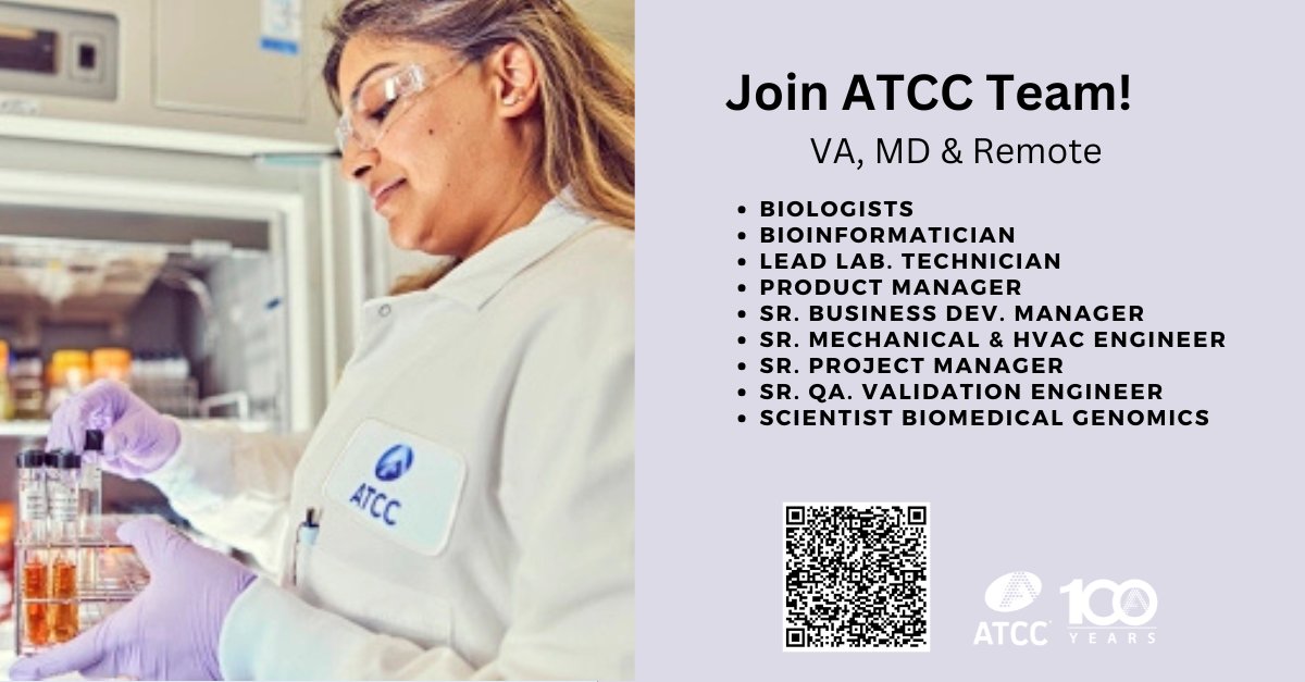 ATCC Hot Job Alert!
Join our incredible team, apply today! 
ow.ly/VI0H50WItpC

#ATCCCareers