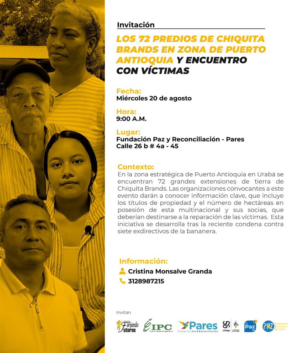 .<a href="/carlosmontoyas1/">Carlos Montoya</a> asesor de la <a href="/UAcuerdoPaz/">Unidad de Implementación del Acuerdo de Paz</a> apoyó a víctimas y organizaciones de derechos humanos con la cartografía de los predios que hoy proponen ser tenidos en cuenta para la reparación de las víctimas del Urabá. Sigue la rueda de prensa en: facebook.com/share/v/1BswZ2…