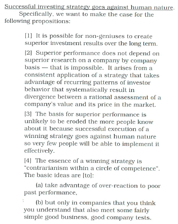 Successful investing strategy goes against human nature.