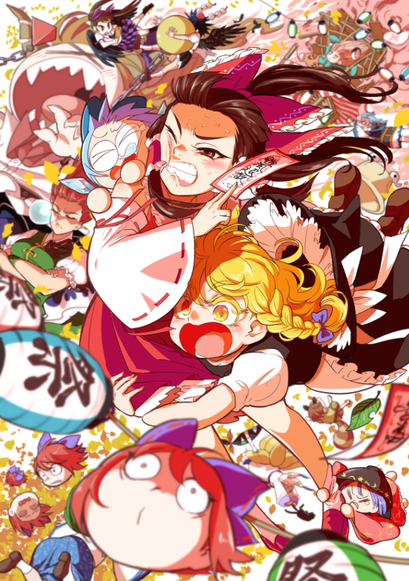 博麗霊夢 ,霧雨魔理沙 ,赤蛮奇 ,少名針妙丸 「カラーの苦手意識が強くて、データを整理してもカラーの仕事を本当に数えるくらいしか」|火鳥@9/3コミティア参加します。て-27aのイラスト