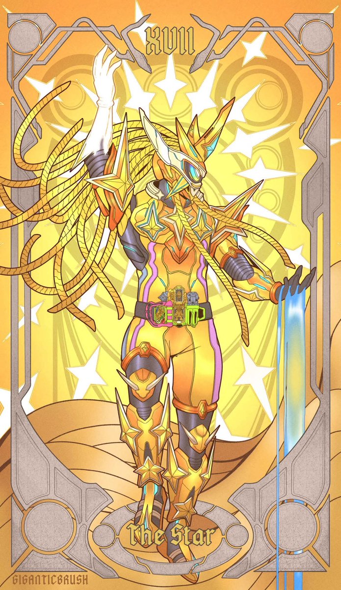 [THE STAR]
My personal favorite after the hermit (Hibiki) and the tower (Evolt)
.
.
#KamenRider #KamenRiderExaid #Tokusatsu #tarot #digitalart #digitalillustration #arcana