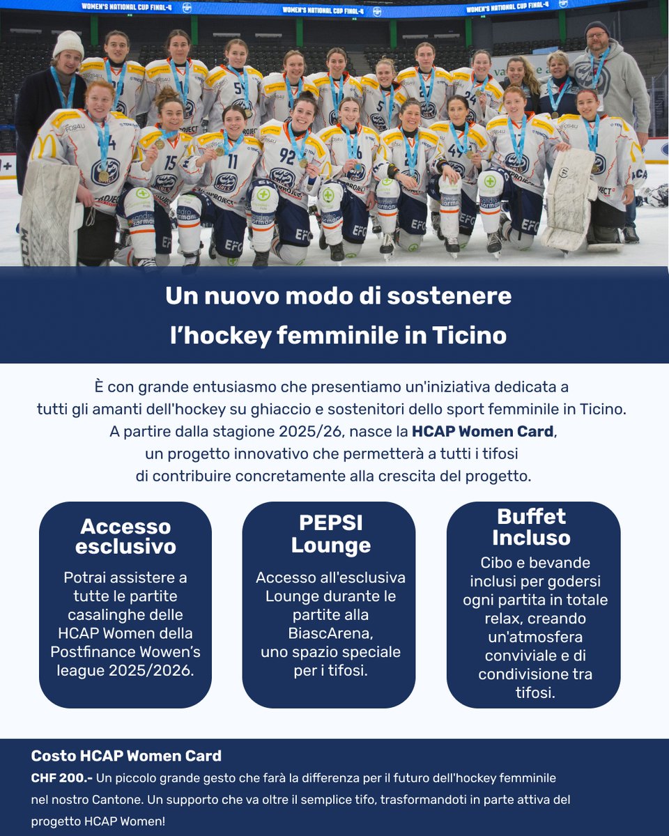 ⚪🔵 Sostieni anche tu le nostre HCAP Women ➡️ bit.ly/3JJ4dHK