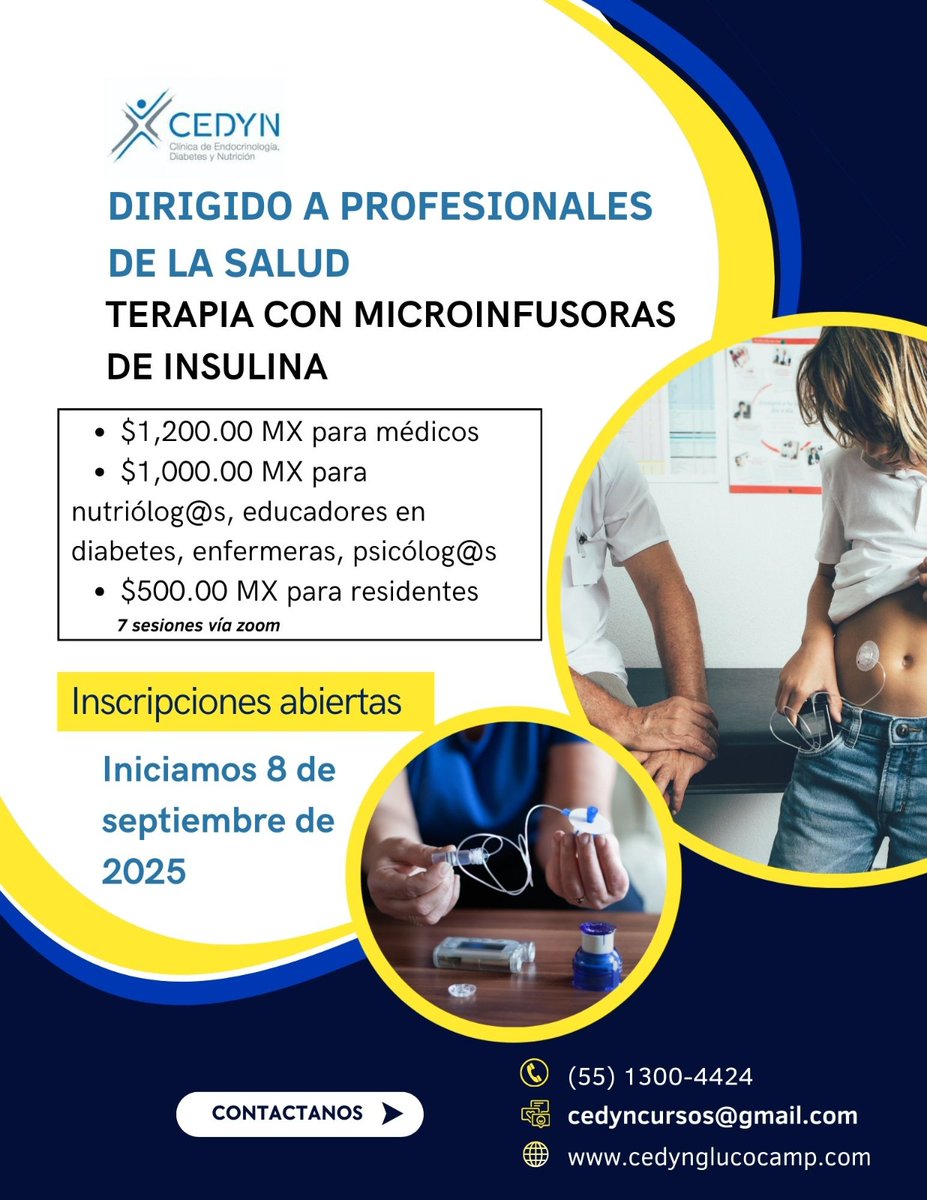 YepezDra's tweet photo. Invitación a profesionales de la salud interesados en aprender sobre el tratamiento de la #diabetes con #microinfusora de #insulina a este excelente curso con 7 muy interesantes sesiones online (y on demand) organizado por #CEDYN
información aqui 📌
https://t.co/tgg8TADrkz https://t.co/Z0cbXB28OY