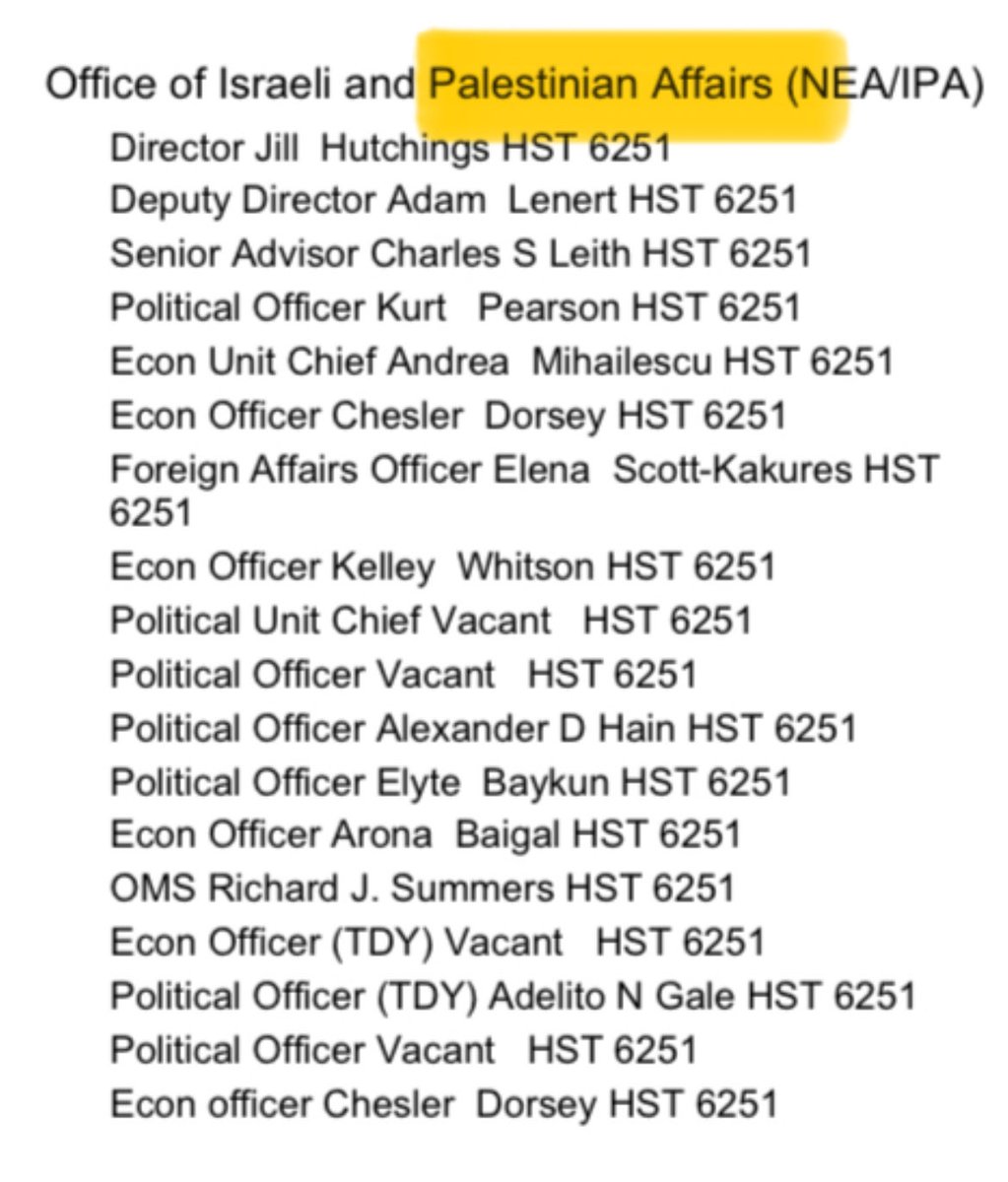 Laura Loomer (@lauraloomer) on Twitter photo How is it that we still have a “Palestinian Affairs” office within the US State Department?
The US doesn’t recognize Palestine as a state.
This is straight from the most recent State Department Directory.
Should have been DOGED out of existence on Day 1. <a href="/SecRubio/">Secretary Marco Rubio</a> How is it that we still have a “Palestinian Affairs” office within the US State Department?
The US doesn’t recognize Palestine as a state.
This is straight from the most recent State Department Directory.
Should have been DOGED out of existence on Day 1. <a href="/SecRubio/">Secretary Marco Rubio</a>