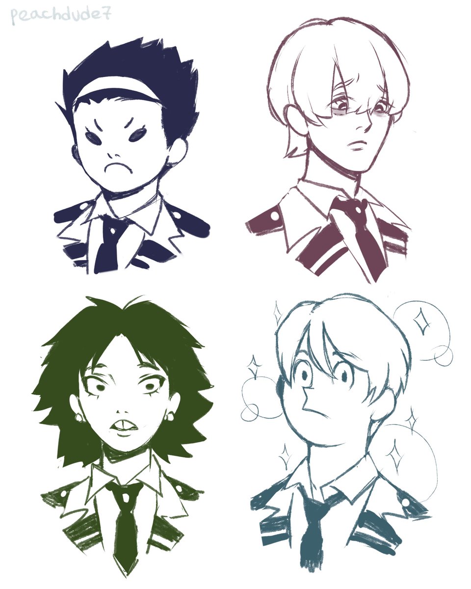 peachdude7's tweet photo. lmao I'm very immersed in my MHA AU and drew the side-B as students of department of general education https://t.co/QYaSEeTXU7