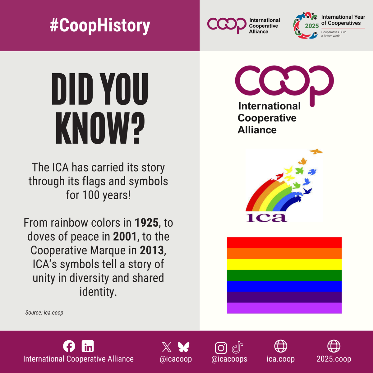 International Cooperative Alliance (@icacoop) on Twitter photo Did you know? The ICA has carried its story through its flags and symbols for 100 years!
 
A 🧵 Did you know? The ICA has carried its story through its flags and symbols for 100 years!
 
A 🧵