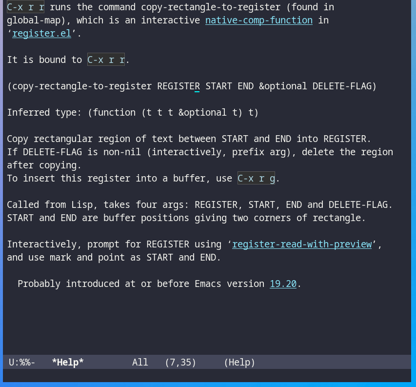 learnemacs's tweet image. C-h k &amp;lt;keybindings&amp;gt; will show you what command &amp;lt;keybinding&amp;gt; is mapped to, followed by a brief explanation of that command.