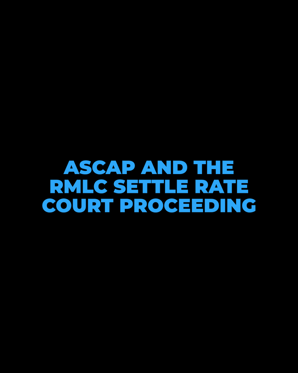 ASCAP's tweet photo. ASCAP announces a new settlement agreement with the Radio Music License Committee (RMLC) securing higher rates for its 1M+ members: https://t.co/3a9VtA7uni. https://t.co/dkj9yGeGQQ