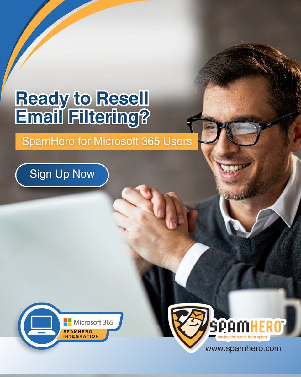 SpamHero's tweet image. Join our growing network of SpamHero resellers. 

Offer powerful spam filtering under your brand and enjoy recurring revenue with zero infrastructure investment.

Start your 30-day free trial: spamhero.com

#spamhero #MSP #resellerprogram #emailsecurity #cybersecurity
