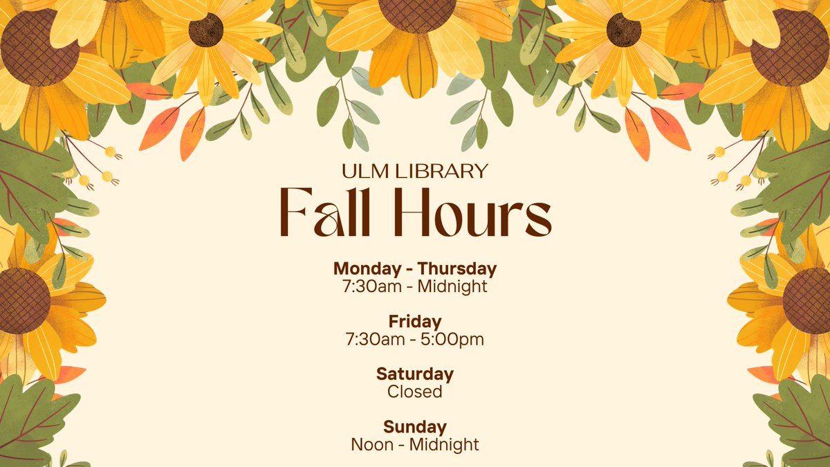 Welcome to Fall Semester! 🌻

Need help finding the right resources for a research project? Visit the library. We’re here to support your research journey every step of the way!